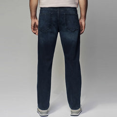 FF Straight fit stretchable deep blue jeans for men