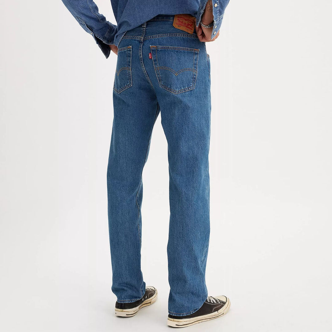 Lvs 501 original/Straight fit Non-stretchable mid blue jeans for men