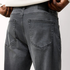 FF slim fit stretchable grey faded jeans for men