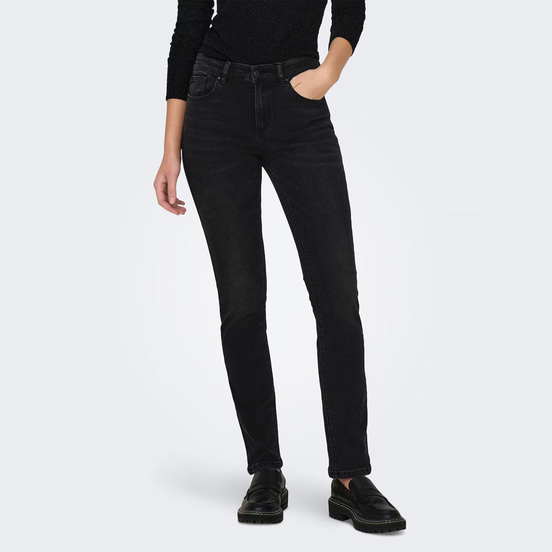 on-ly slim skinny fit stretchable faded black jeans for women