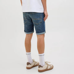 jack & jone regular fit stretchable brownish blue denim short for men