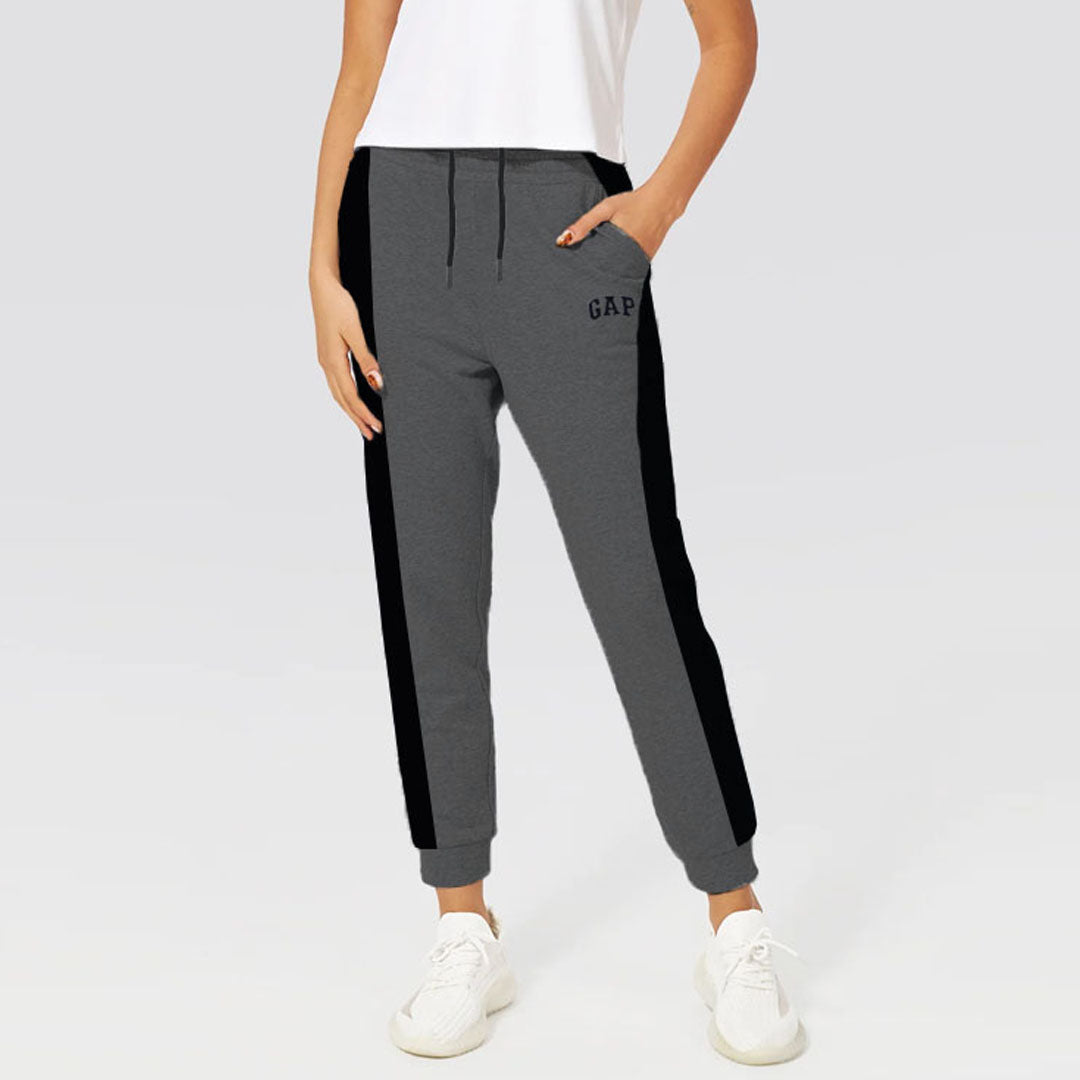 gp slim fit dark grey winter sweat jogger pant for women