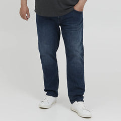 Tu plus size straight fit stretchable dark faded blue jeans for men