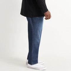 CA plus size regular fit stretchable dark blue jeans for men