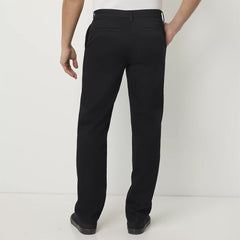 st jhn classic straight fit jet black cotton pant for men