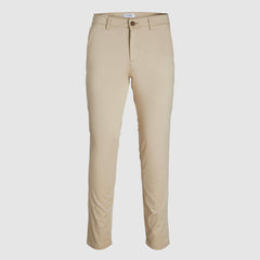 JJ slim fit stretchable khaki cotton chino pant for men