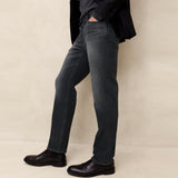 BR straight fit stretchable faded black jeans for men