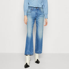 wrnglr bootcut mid blue jeans for women