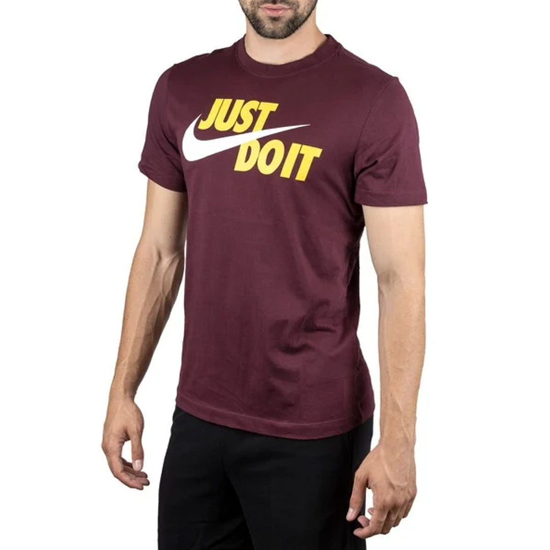 nke crew neck maroon tee shirt for men