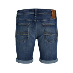 jack & jone regular fit stretchable mid blue denim short for men