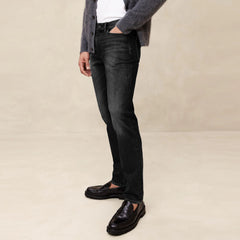 BR Slim fit stretchable faded black jeans for men