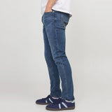 JJ slim fit stretchable mid blue jeans for men