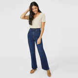 mantry high rise dark blue bootcut jeans for women