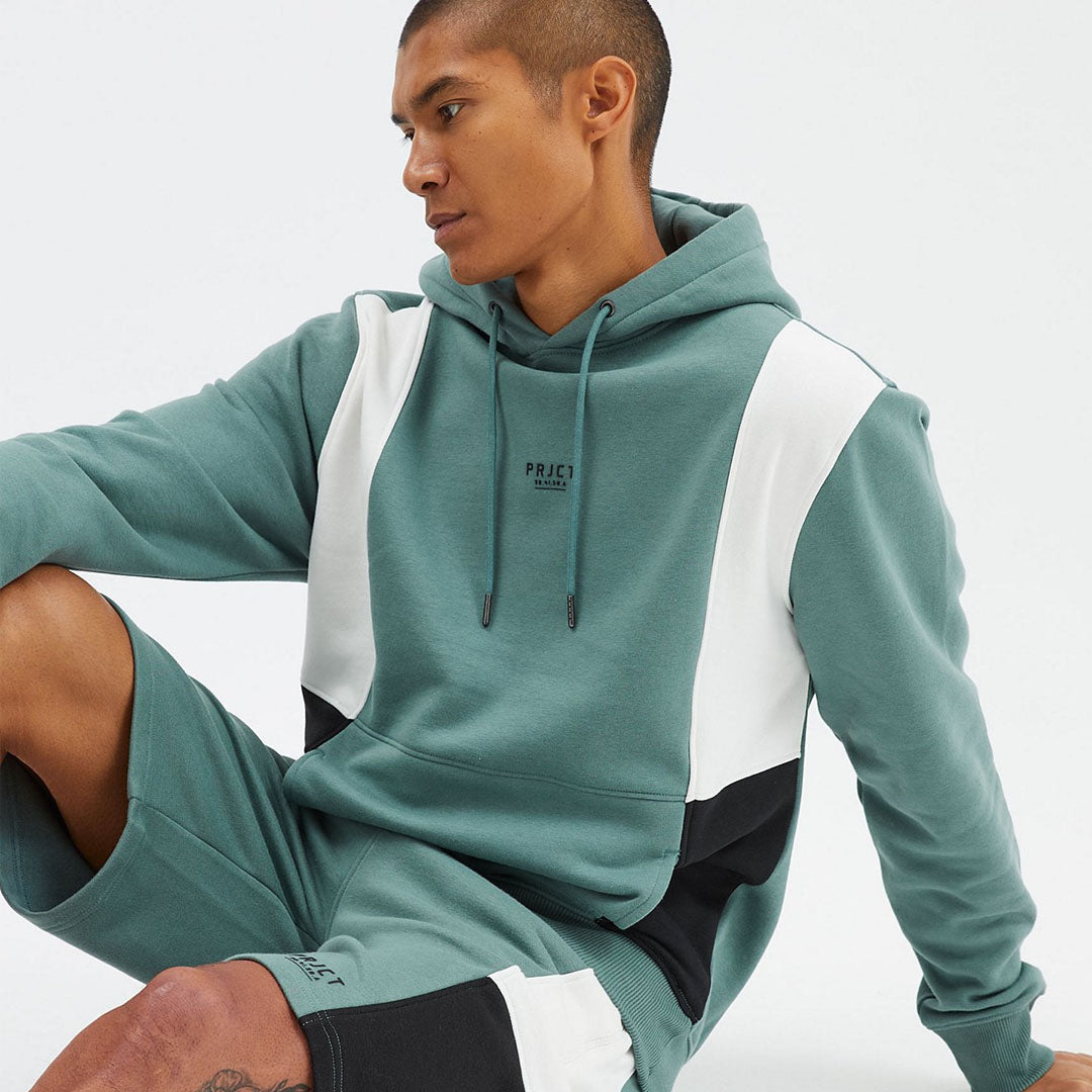 gorg pullover sea green penal hoodies for men