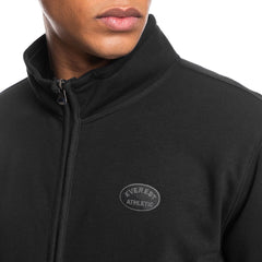 quik slvr plain black full zipper for men