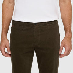 MC regular slim fit stretchable brown soft corduroy chino pant