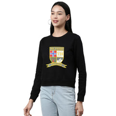 tmy full sleeve polyester Black sweat shirt for women