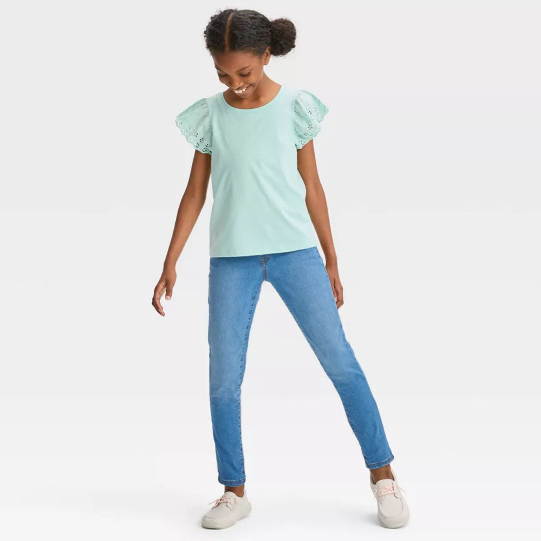 cat & jck stretchable light blue pull on jegging or girls