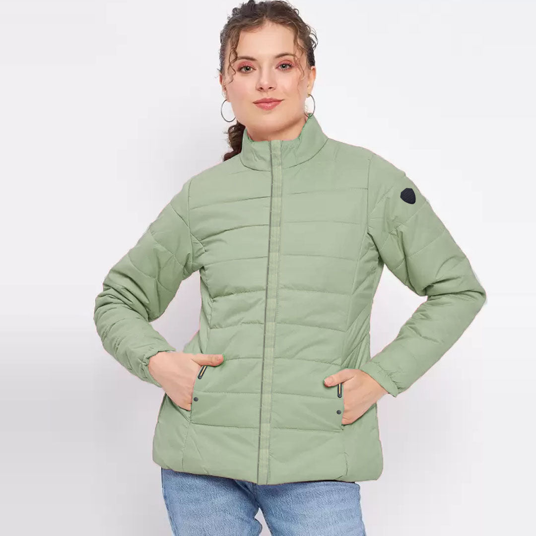 premium quality green imported unisex puffer jacket