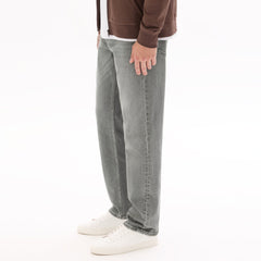 clio regular fit stretchable light grey jeans for men