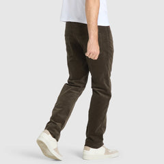 MC modren fit stretchable dark brown corduroy jeans for men