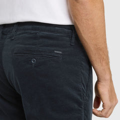 MC regular slim fit stretchable navy blue soft corduroy chino pant