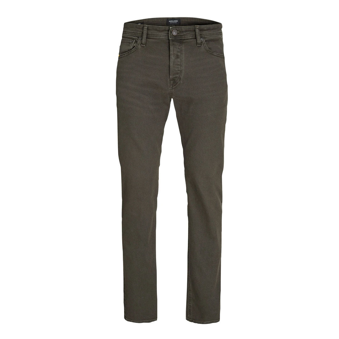 JJ tapered fit stretchable green/dark olive jeans for men