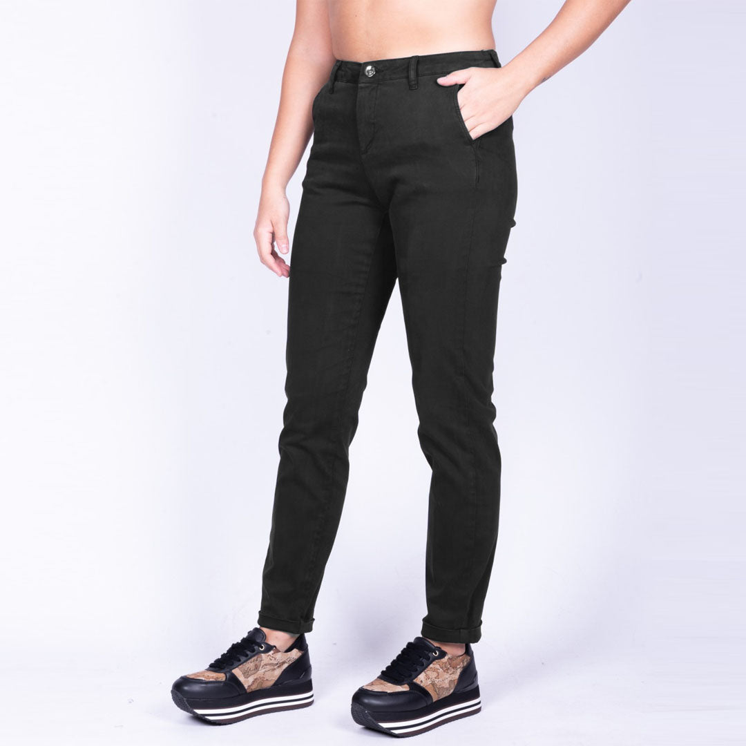 frncomna slim fit stretchable black chino pant