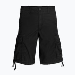 jack & jone 6 pocket cargo relax fit black cotton short for men