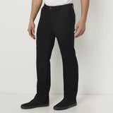 st jhn classic straight fit jet black cotton pant for men
