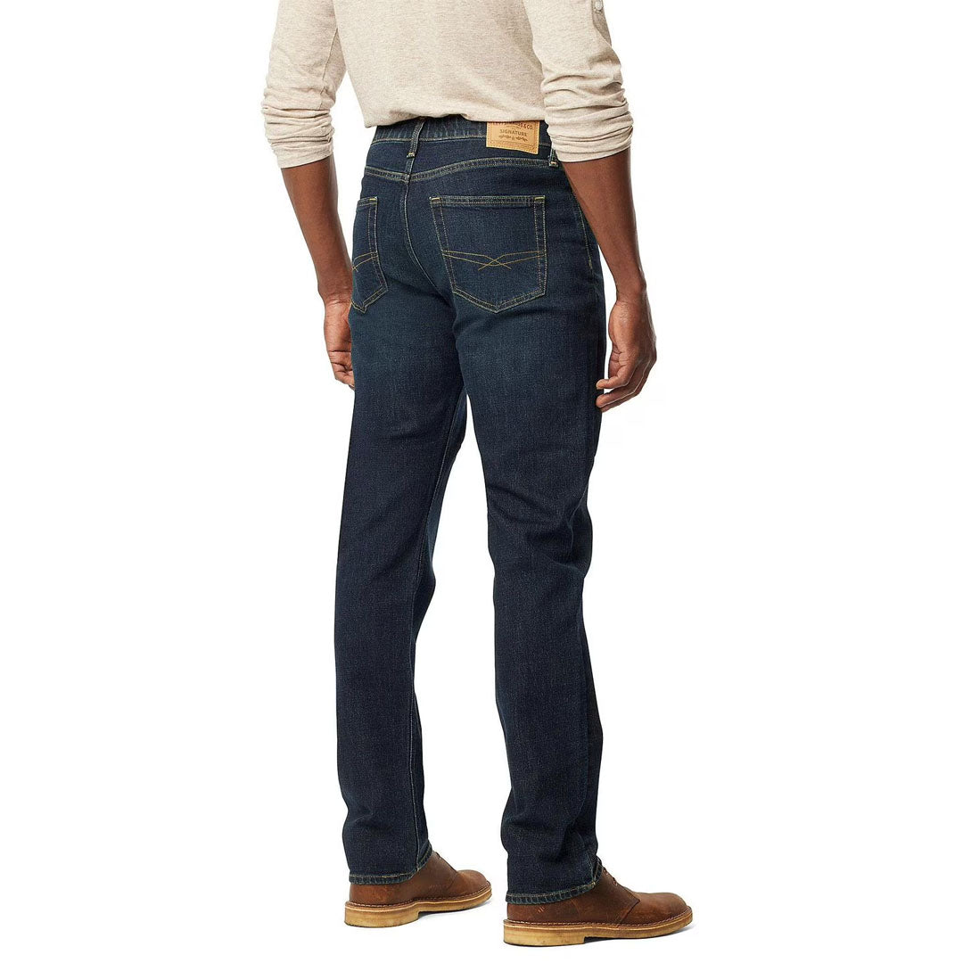 sigture relaxed fit straight stretchable jeans for men