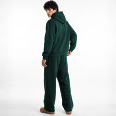 ZR drop shoulder / baggy unisex cotton green tracksuit for winter