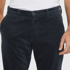 MC regular slim fit stretchable navy blue soft corduroy chino pant