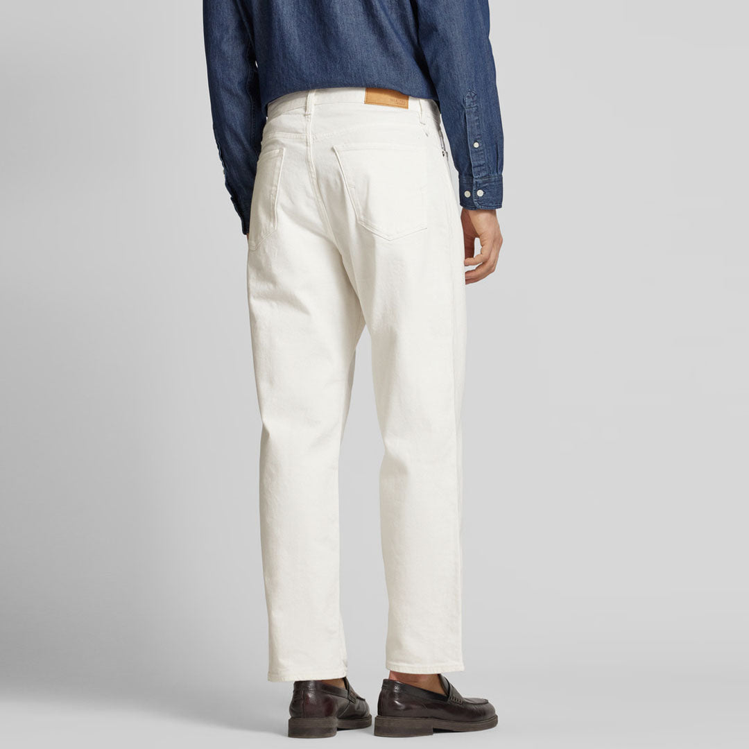 selctd loose/baggy fit stretchable white jeans for men