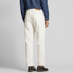 selctd loose/baggy fit stretchable white jeans for men
