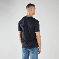 desel crew neck navy blue neck tipping tee shirt for men
