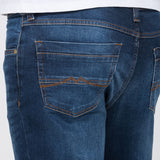mstang slim straight stretchable dark blue jeans for men