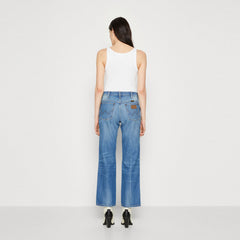 wrnglr bootcut mid blue jeans for women