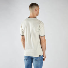 desel crew neck light skin black tipping tee shirt for men