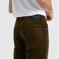 MC modren fit stretchable light brown corduroy jeans for men