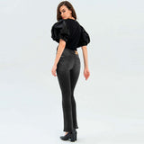 francmna slim bootcut stretchable faded black jeans for women