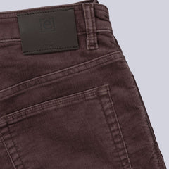 engbrs straight fit stretchable light brown corduroy jeans for men