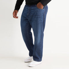 CA plus size regular fit stretchable dark blue jeans for men