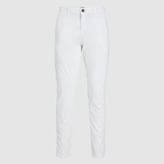 JJ slim fit stretchable white cotton chino pant for men