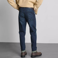 pmark slim fit stretchable dark blue jeans for men