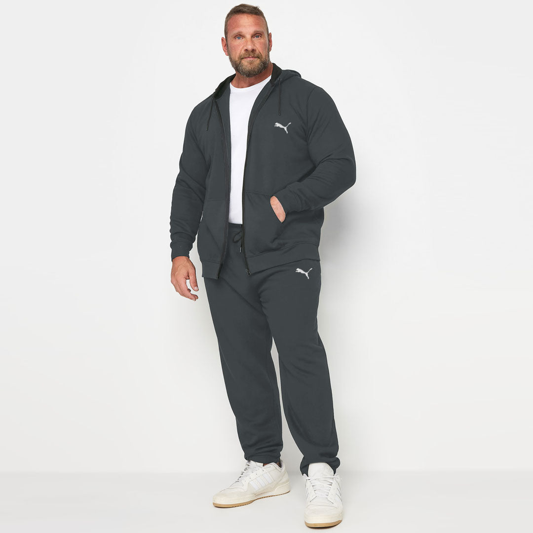 pma plus size mens dark grey polyester fleece track suit for winter