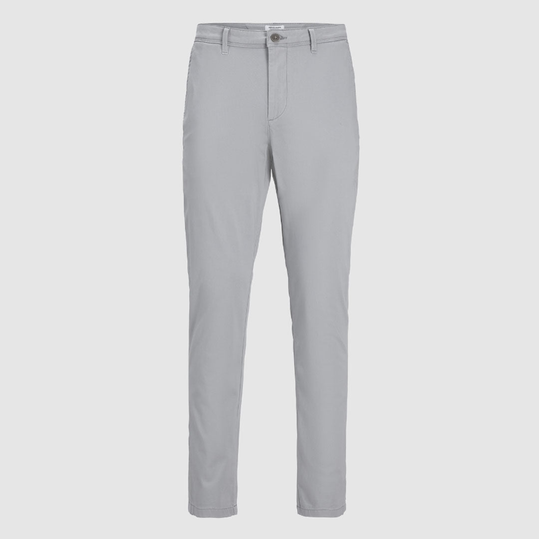 JJ slim fit stretchable grey cotton chino pant for men