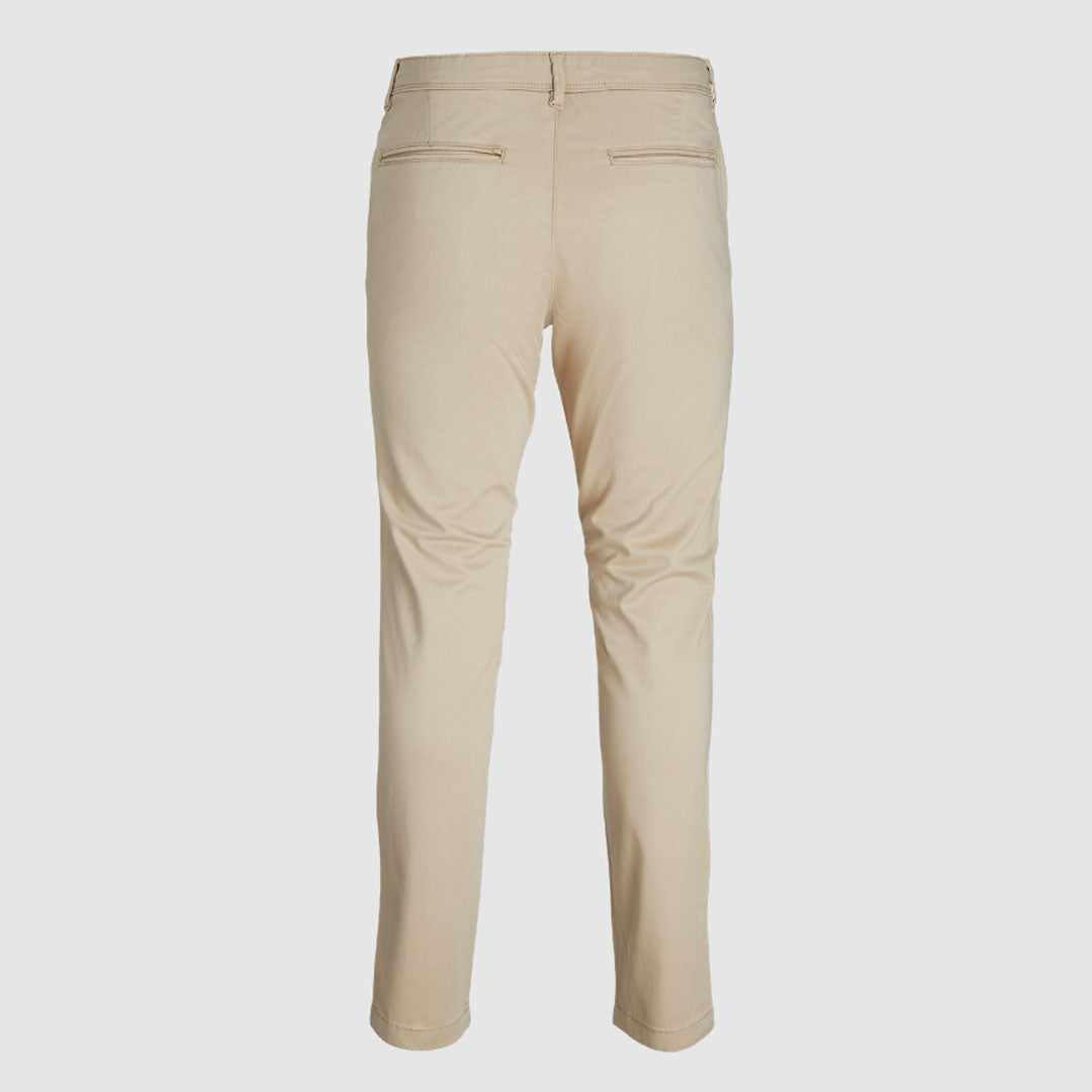 JJ slim fit stretchable khaki cotton chino pant for men