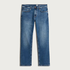 FF Straight fit stretchable light stone blue jeans for men