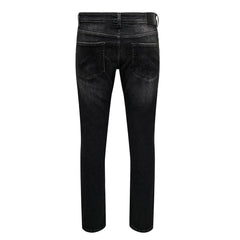 on-ly slim fit stretchable faded black jeans for men